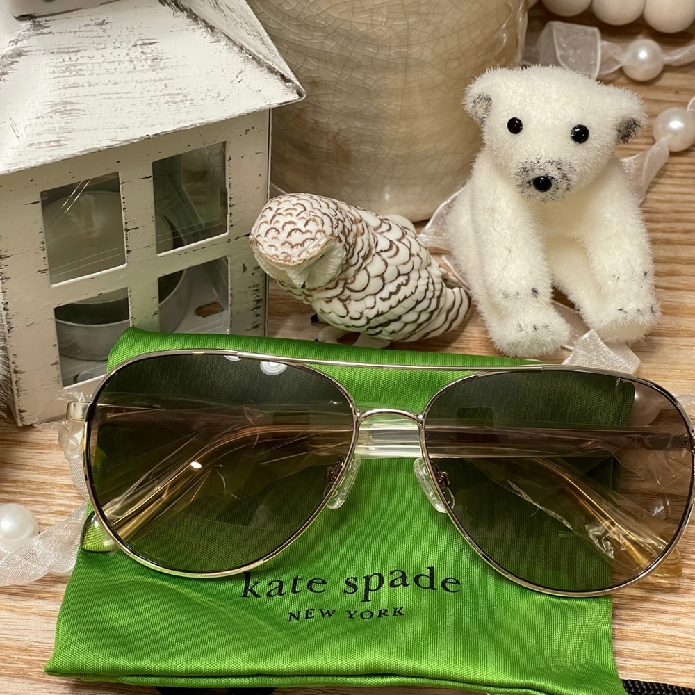 ♠️KATE SPADE NEW YORK Emmaline Sunglasses 58-14-140 Silver - Picture 9 of 12